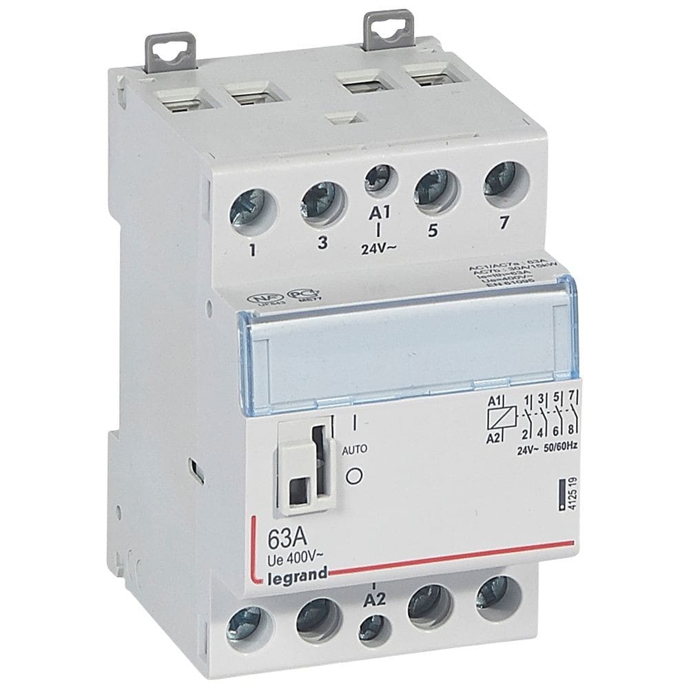 Legrand - Contacteur de puissance CX3 commande manuelle 24V~ - 2P 400V~ - 63A - 4F - 2 mod