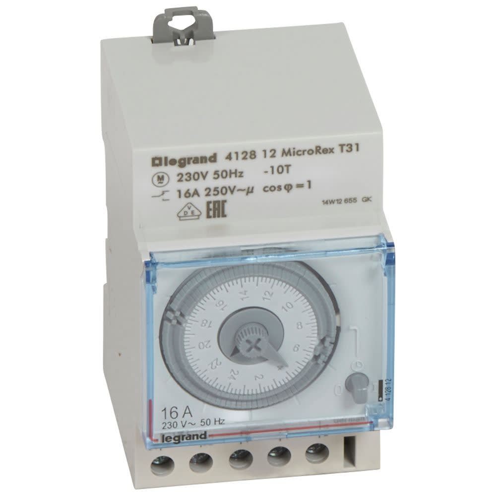 Legrand - Inter horaire analogique programmable manuel jour horizontal sans réserve marche