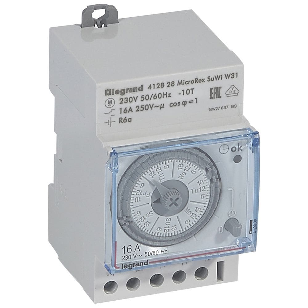 Legrand - Inter horaire analogique programmable auto hebdo - 1 sortie 16A 250V~ -3 modules