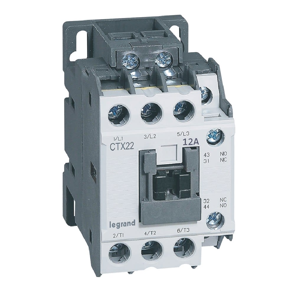 Legrand - Contacteur de puissance CTX3 22 - 3P - 12A - bornes à vis - 1NO+1NF - 24V~