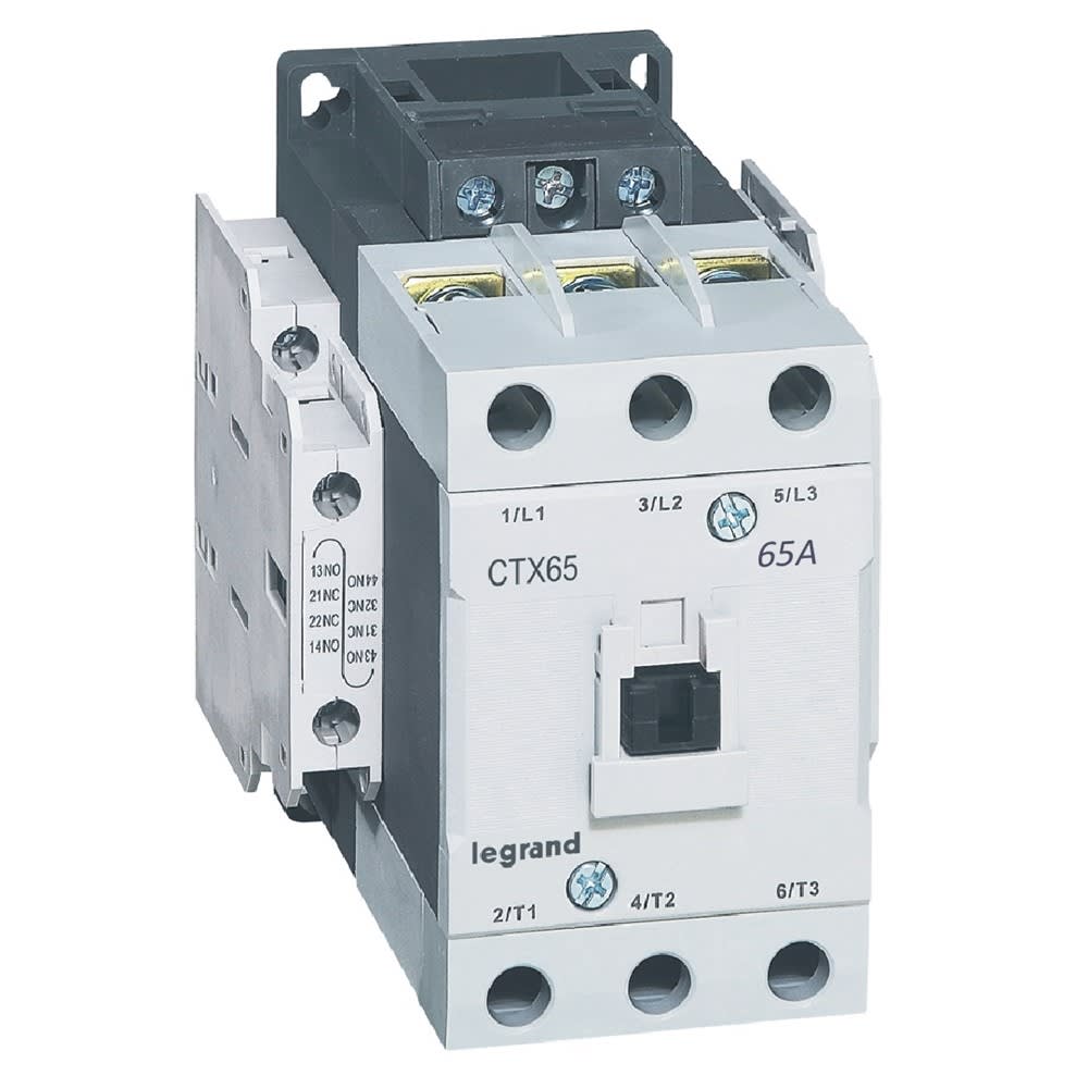 Legrand - Contacteur CTX365 3P 65A 230V - 2 NO + 2 NC - bornes à vis