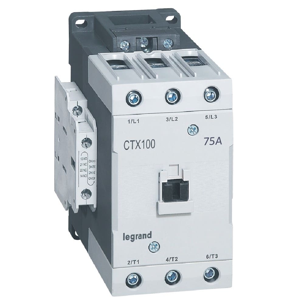 Legrand - Contacteur de puissance CTX3 100 - 3P - 75A - bornes à cage - 2NO+2NF - 24V~