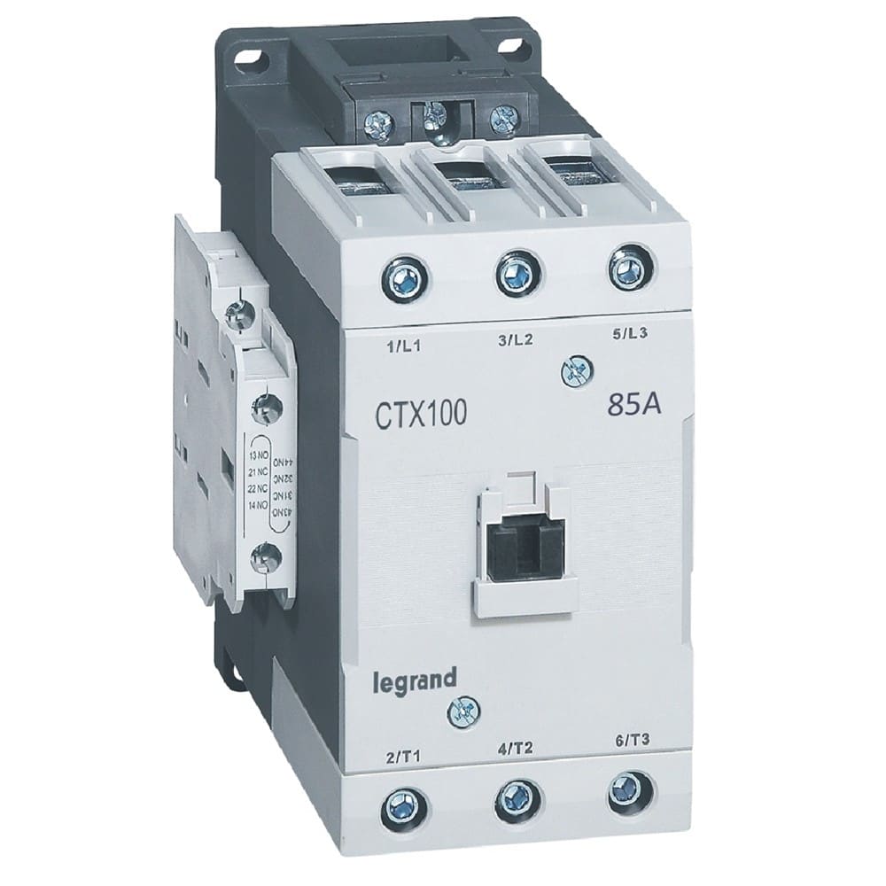 Legrand - Contacteur de puissance CTX3 100 - 3P - 85A - bornes à cage - 2NO+2NF - 24V~