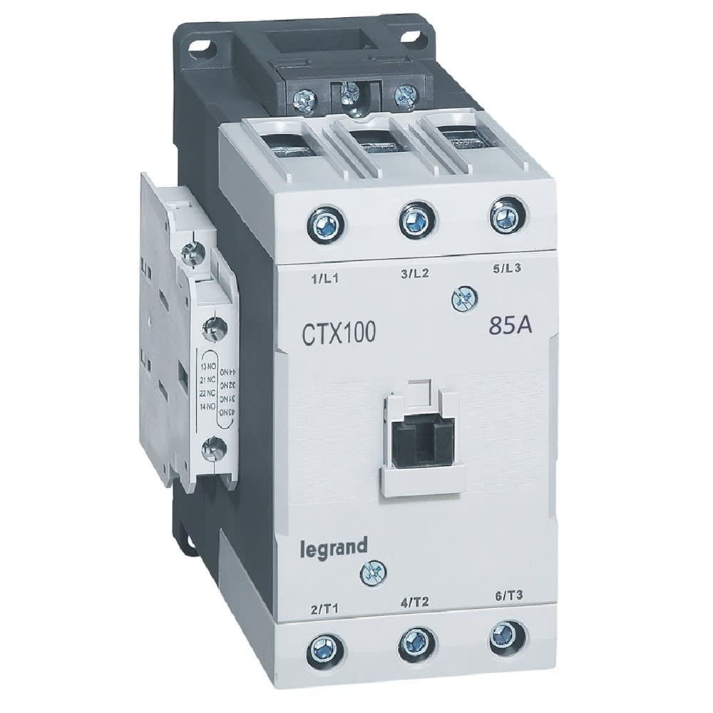 Legrand - Contacteur de puissance CTX3 100 - 3P - 85A - bornes à cage - 2NO+2NF - 230V~