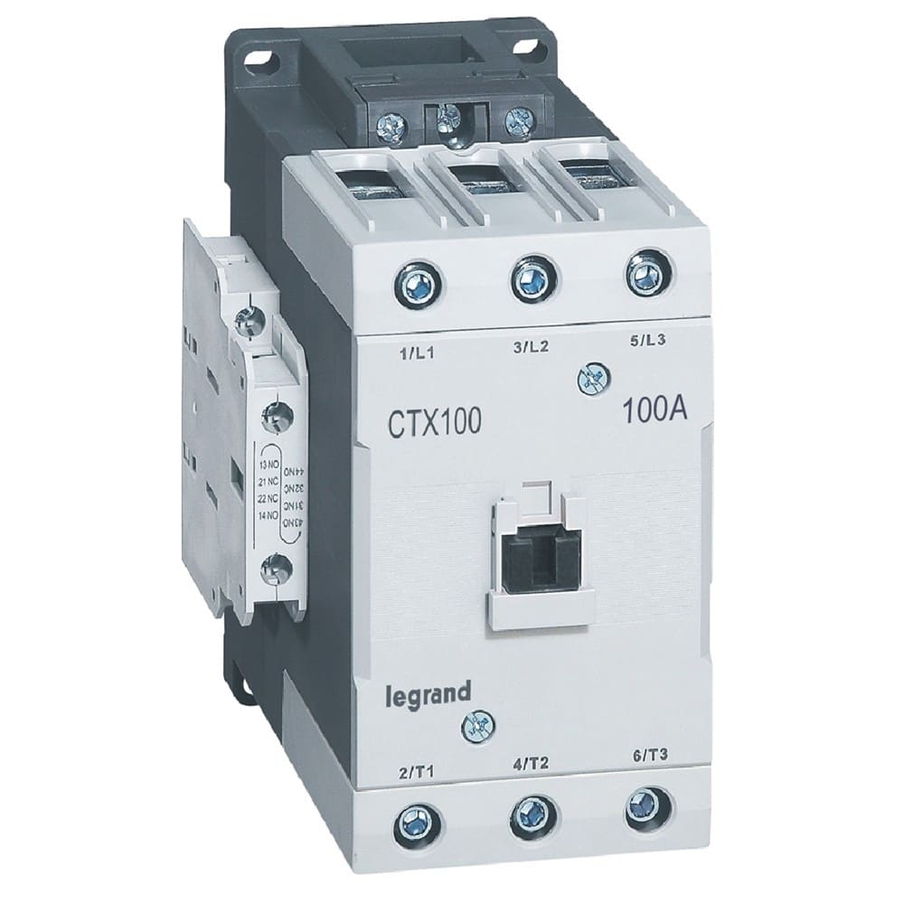 Legrand - Contacteur de puissance CTX3 100 - 3P - 100A - bornes à cage - 2NO+2NF - 48V=