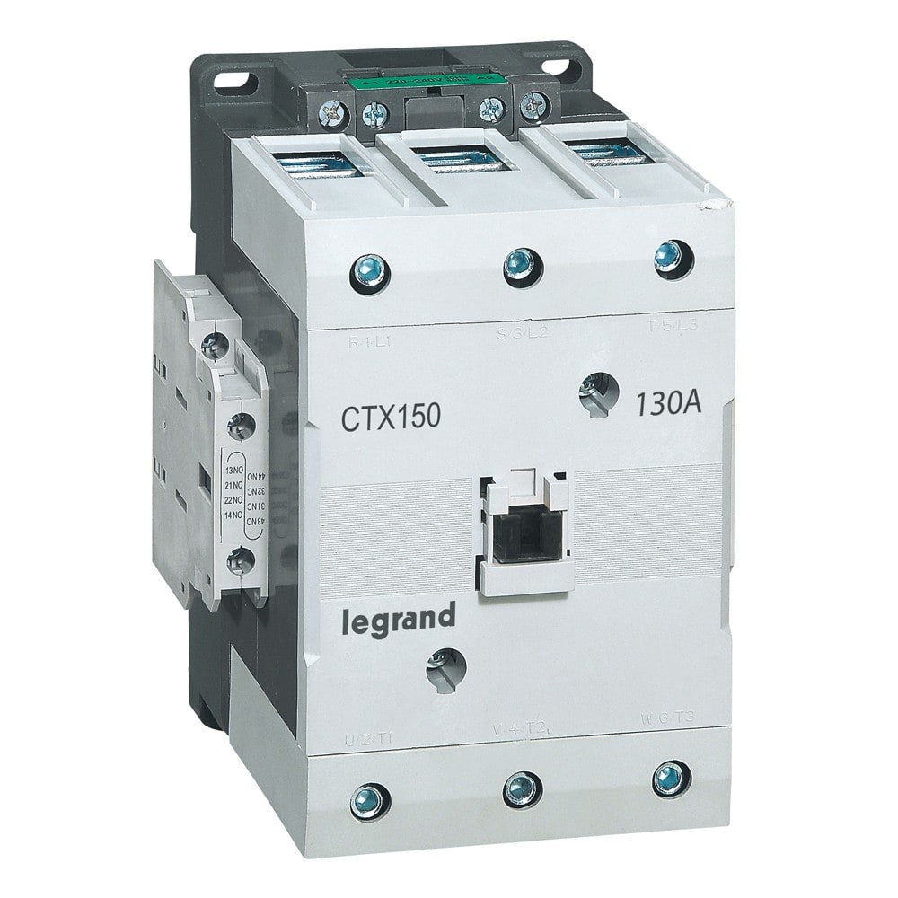 Legrand - Contacteur de puissance CTX3 150 - 3P - 130A - 2NO+2NF - 100-240V~/100-220V=