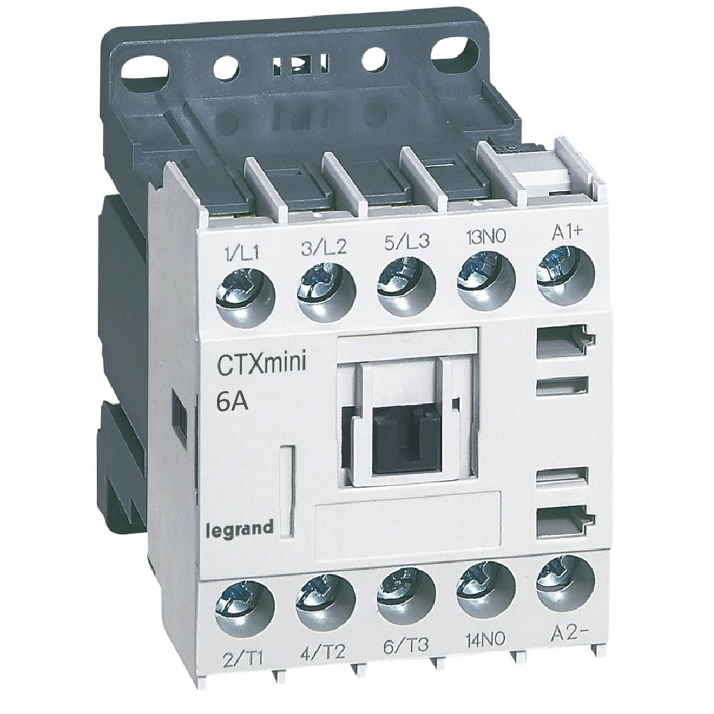 Legrand - Mini-contacteur de puissance CTX3 3P 6A+contact auxiliaire-1NO - 24V=