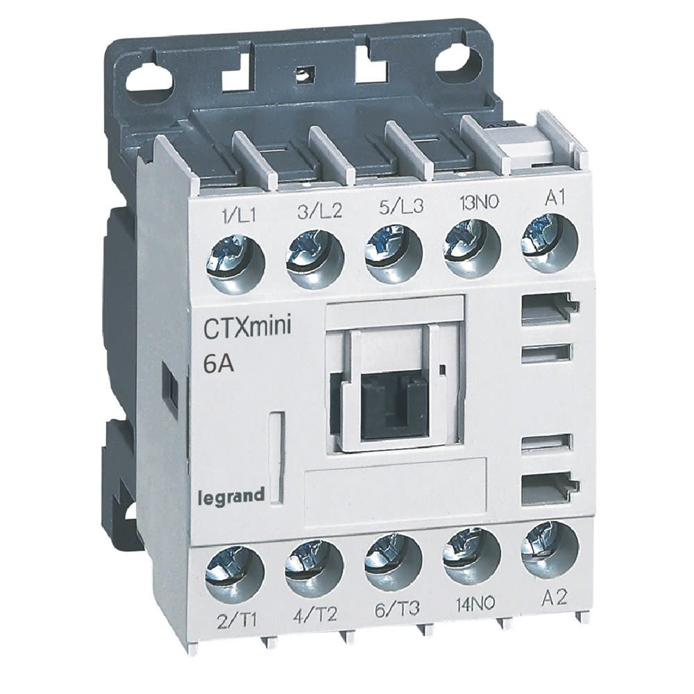 Legrand - Mini-contacteur de puissance CTX3 3P 6A+contact auxiliaire-1NO - 230V~
