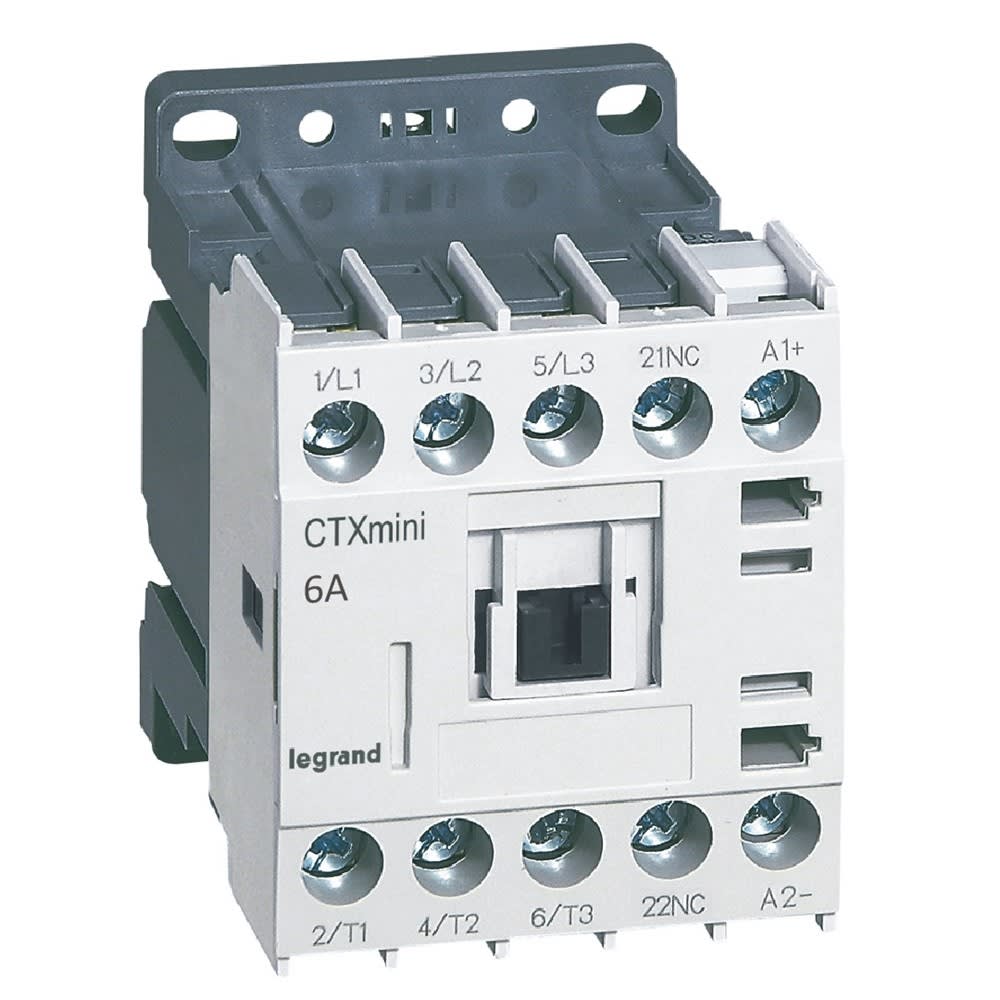 Legrand - Mini-contacteur de puissance CTX3 3P 6A+contact auxiliaire-1NF - 24V=