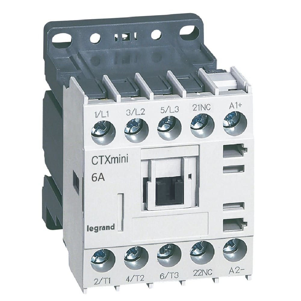 Legrand - Mini-contacteur de puissance CTX3 3P 6A+contact auxiliaire-1NF - 24V=