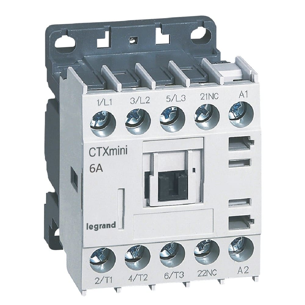 Legrand - Mini-contacteur de puissance CTX3 3P 6A+contact auxiliaire-1NF - 415V~