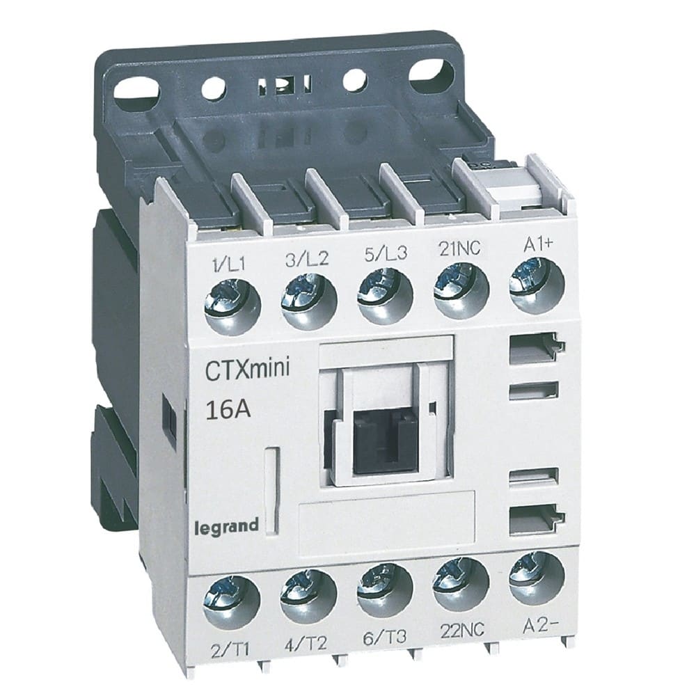 Legrand - Mini-contacteur de puissance CTX3 3P 16A+contact auxiliaire-1NF - 24V=