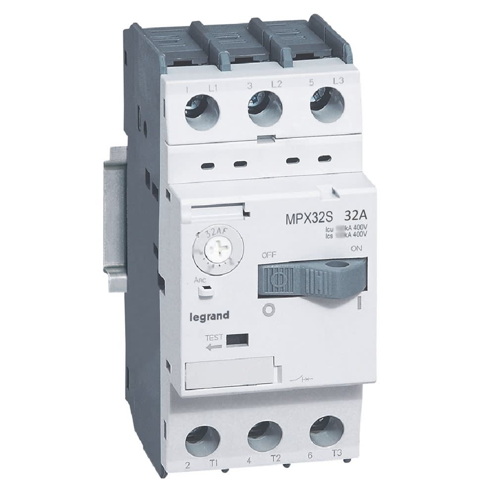 Legrand - Disjoncteur moteur magnétothermique MPX332S - réglage 22A à 32A - Icu 15kA 415V