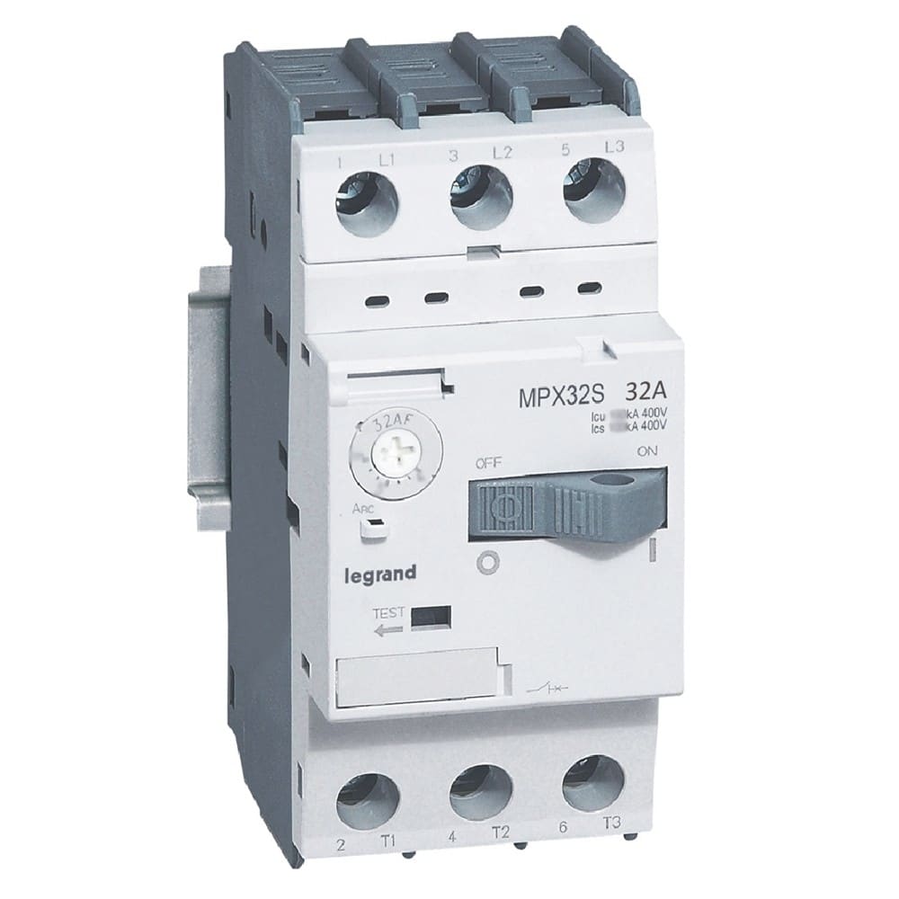 Legrand - Disjoncteur moteur magnétothermique MPX332S - réglage 22A à 32A - Icu 15kA 415V