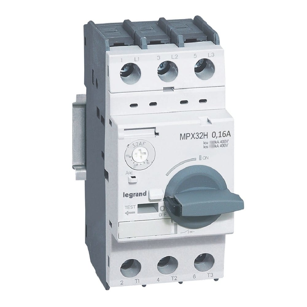 Legrand - Disjoncteur moteur magnétothermique MPX332H - 0,1A à 0,16A - Icu 100kA en 415V