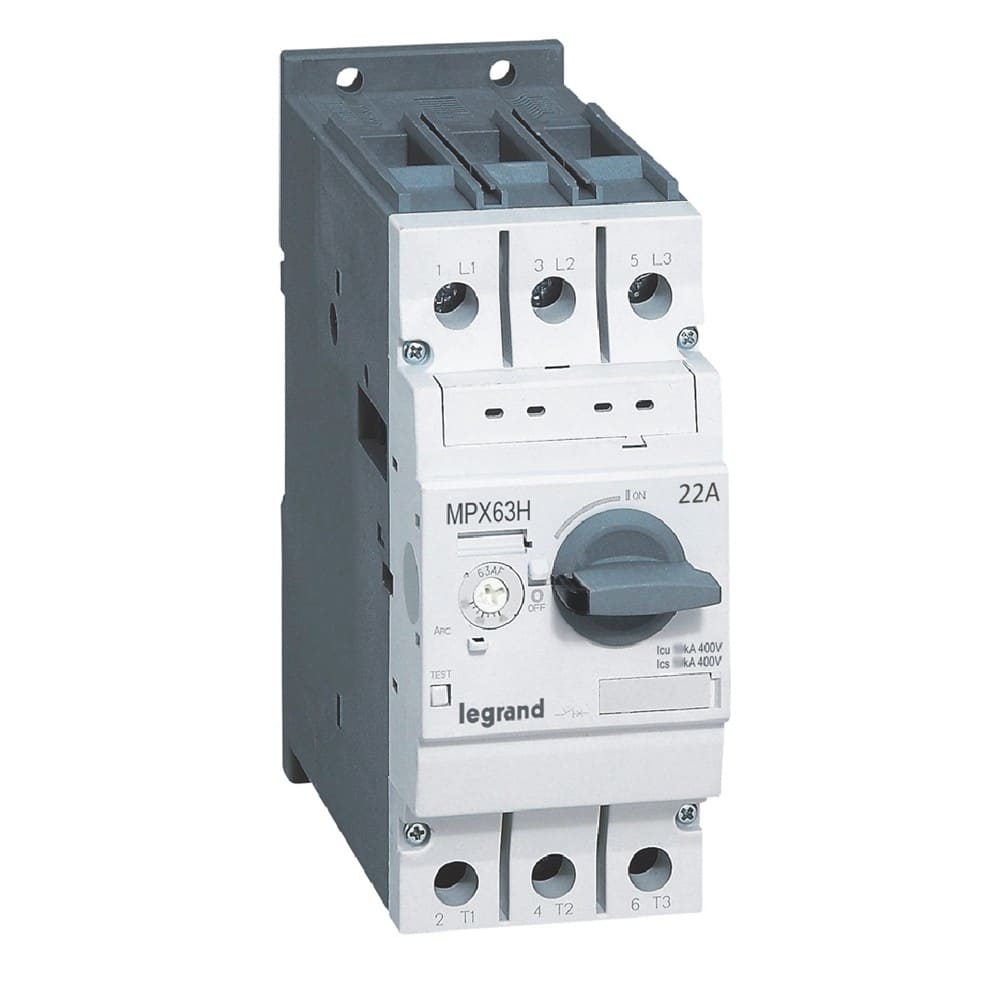 Legrand - Disjoncteur moteur magnétothermique MPX363H - 14A à 22A - Icu 50kA en 415V