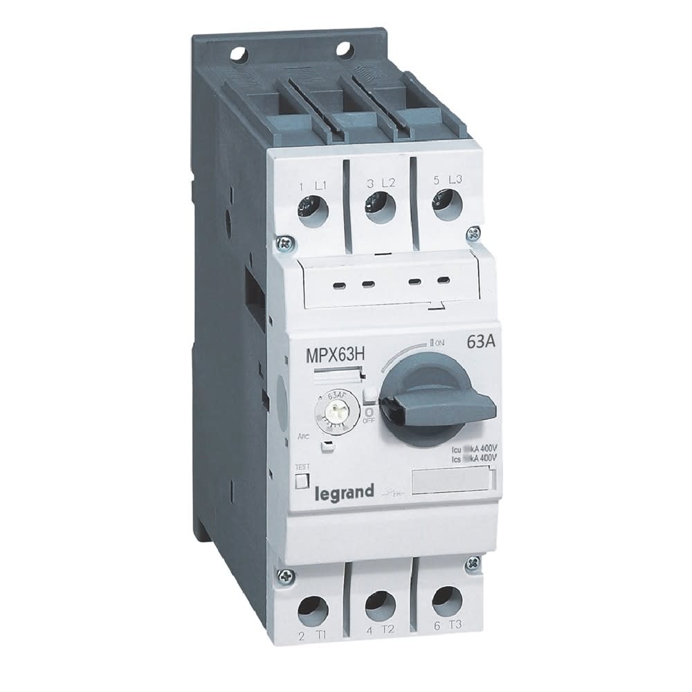 Legrand - Disjoncteur moteur magnétothermique MPX363H - 45A à 63A - Icu 50kA en 415V