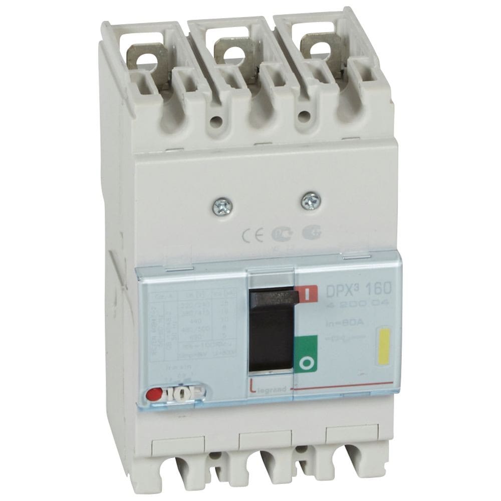 Legrand - Disjoncteur magnétothermique DPX3160 pouvoir de coupure 16kA 400V~ - 3P - 80A