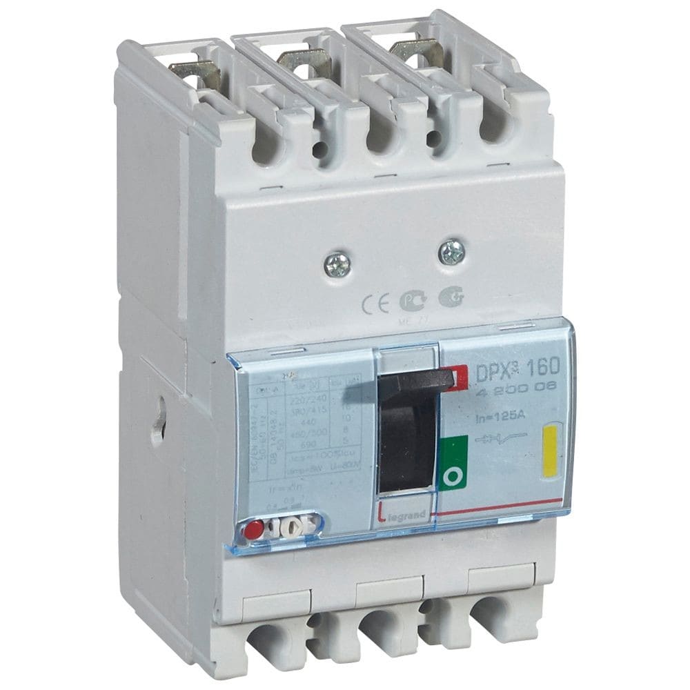 Legrand - Disjoncteur magnétothermique DPX3160 pouvoir de coupure 16kA 400V~ - 3P - 125A