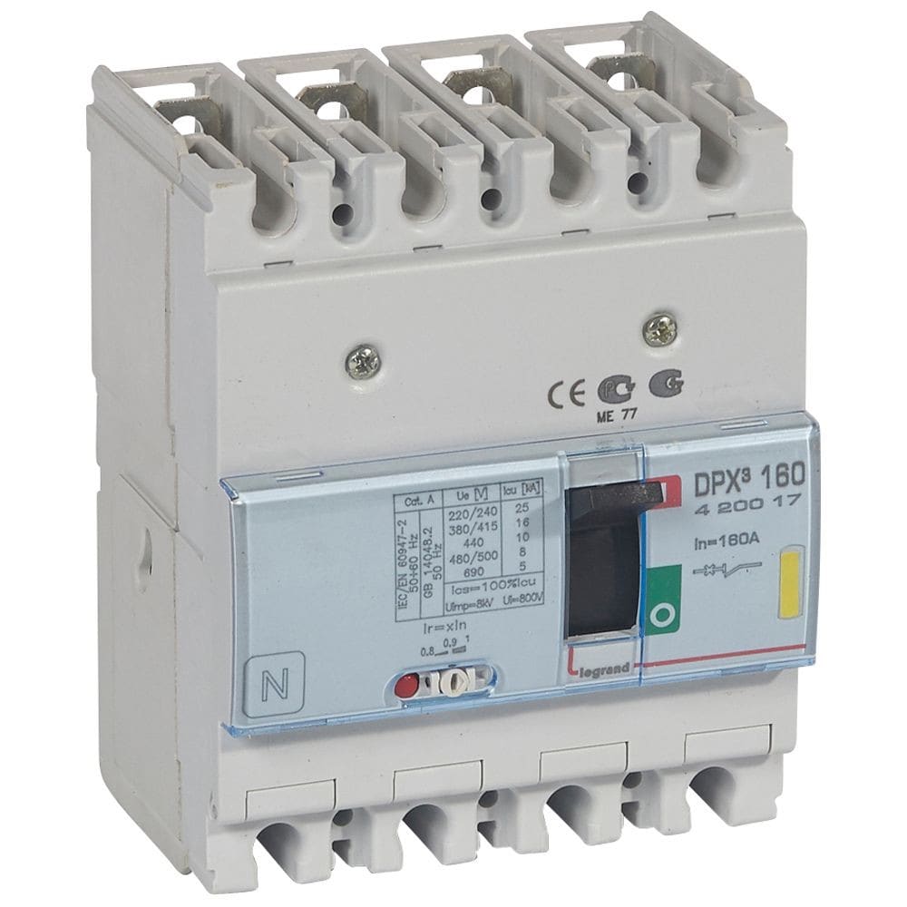 Legrand - Disjoncteur magnétothermique DPX3160 pouvoir de coupure 16kA 400V~ - 4P - 160A