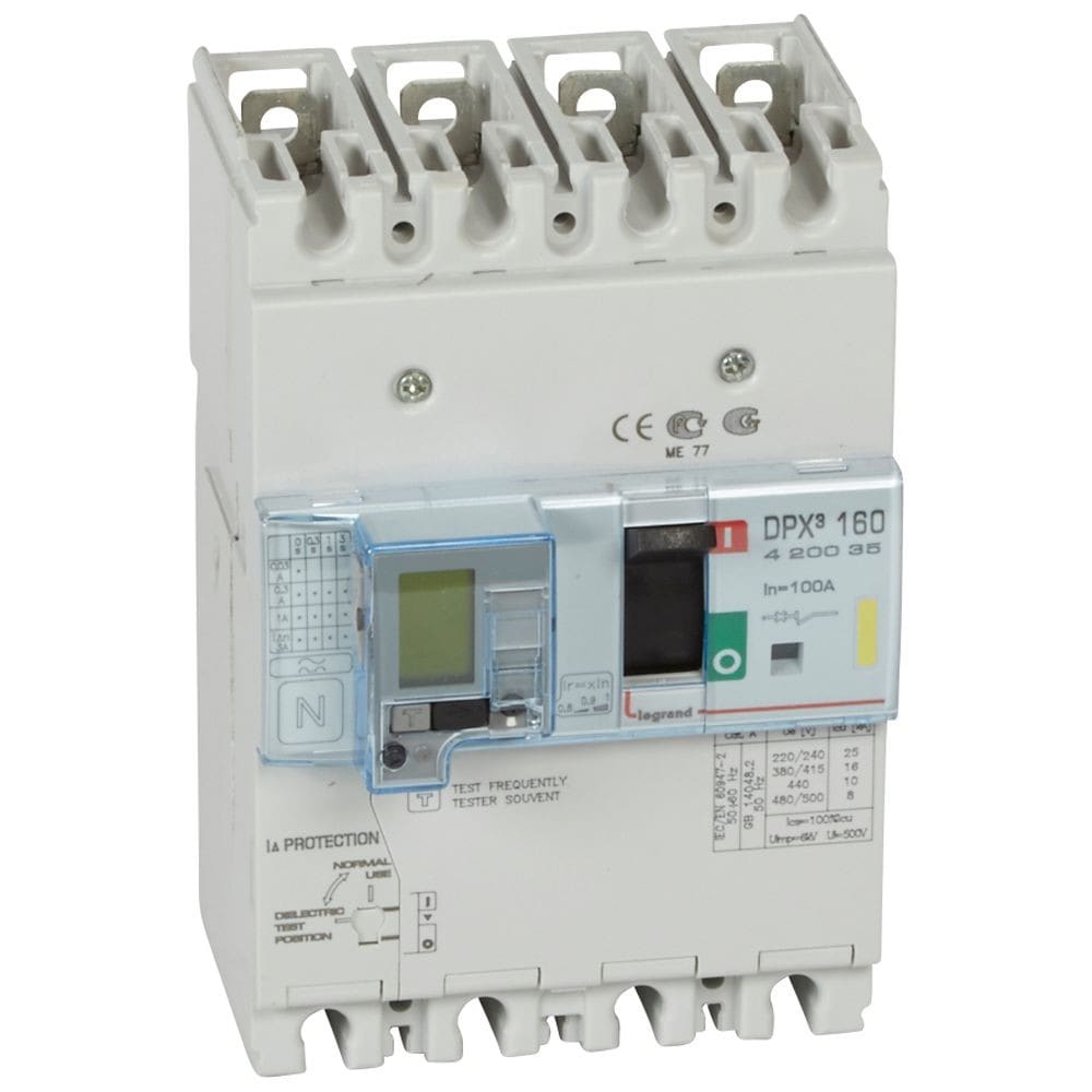 Legrand - Disjoncteur magnétothermique différentiel DPX3160 Icu 16kA 400V~ - 4P - 100A