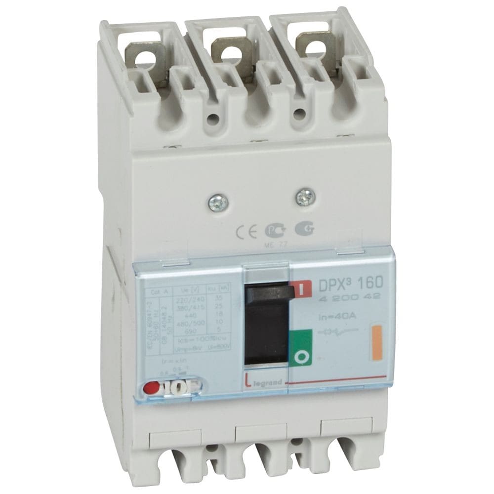 Legrand - Disjoncteur magnétothermique DPX3160 pouvoir de coupure 25kA 400V~ - 3P - 40A