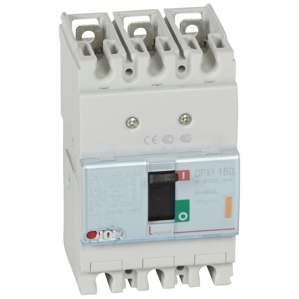 Legrand - Disjoncteur magnétothermique DPX3160 pouvoir de coupure 25kA 400V~ - 3P - 80A