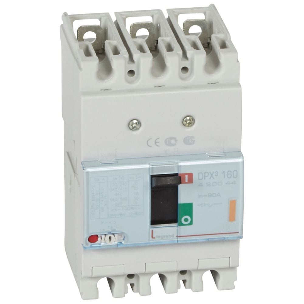 Legrand - Disjoncteur magnétothermique DPX3160 pouvoir de coupure 25kA 400V~ - 3P - 80A