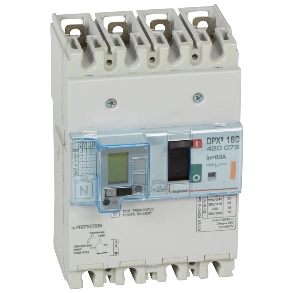 Legrand - Disjoncteur magnétothermique différentiel DPX3160 Icu 25kA 400V~ - 4P - 63A