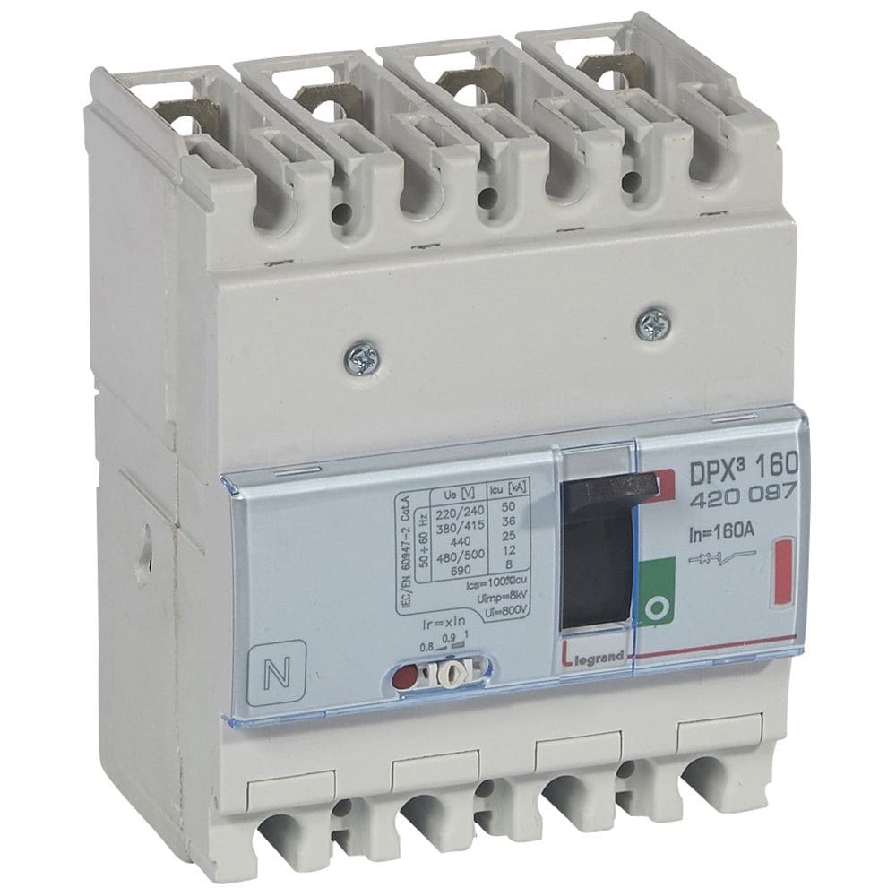 Legrand - Disjoncteur magnétothermique DPX3160 pouvoir de coupure 36kA 400V~ - 4P - 160A
