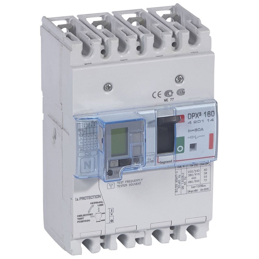 Legrand - Disjoncteur magnétothermique différentiel DPX3160 Icu 36kA 400V~ - 4P - 80A