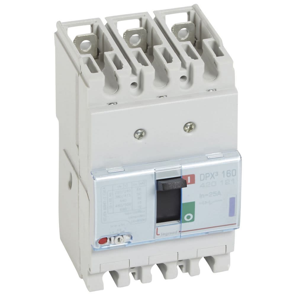 Legrand - Disjoncteur magnétothermique DPX3160 pouvoir de coupure 50kA 400V~ - 3P - 25A