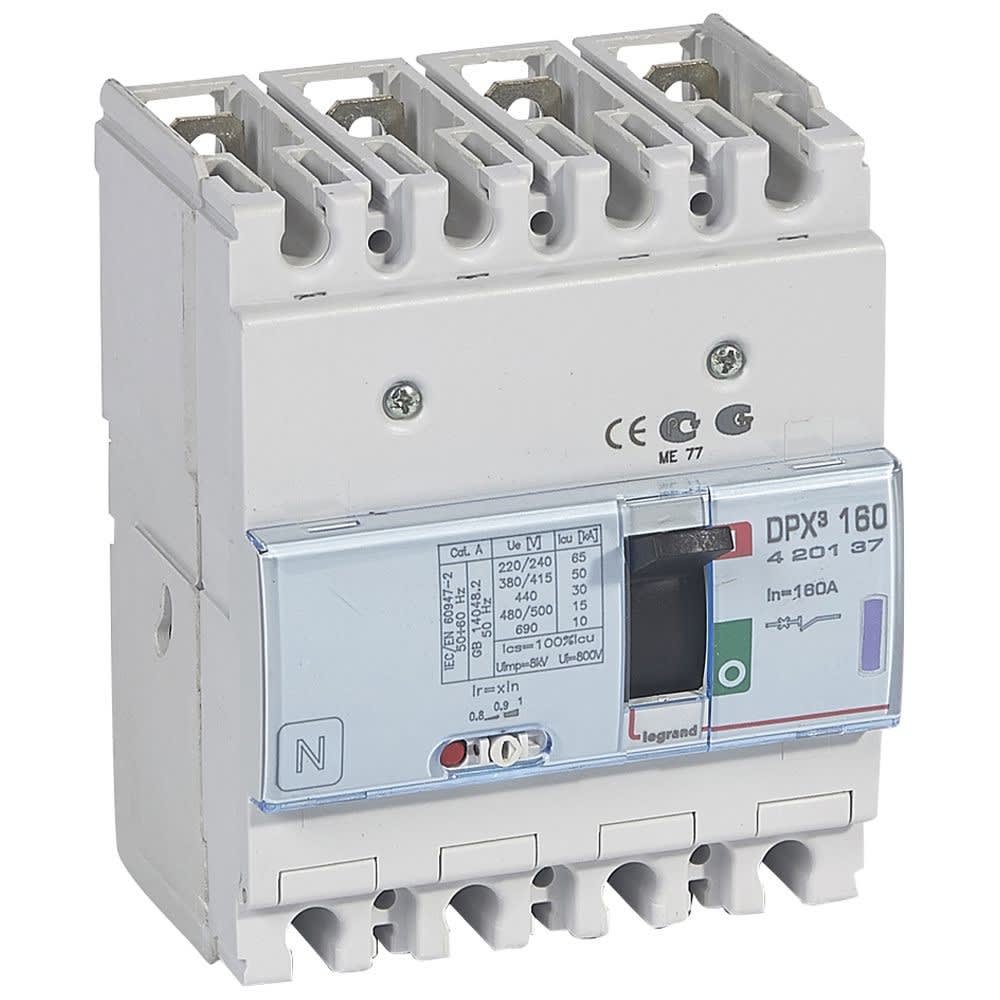Legrand - Disjoncteur magnétothermique DPX3160 pouvoir de coupure 50kA 400V~ - 4P - 160A