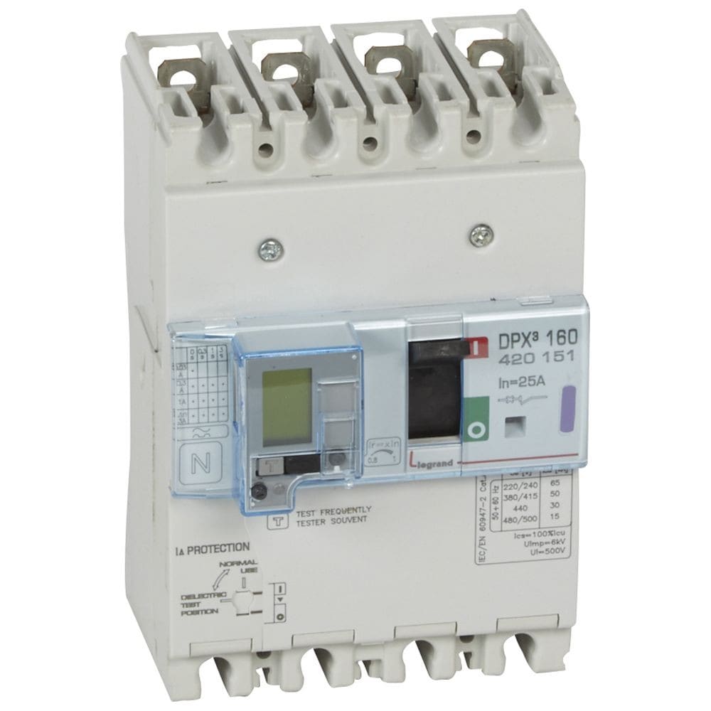 Legrand - Disjoncteur magnétothermique différentiel DPX3160 Icu 50kA 400V~ - 4P - 25A