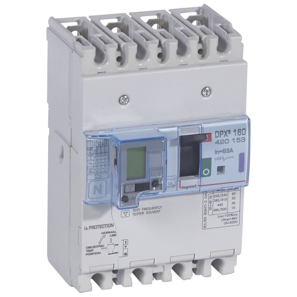 Legrand - Disjoncteur magnétothermique différentiel DPX3160 Icu 50kA 400V~ - 4P - 63A