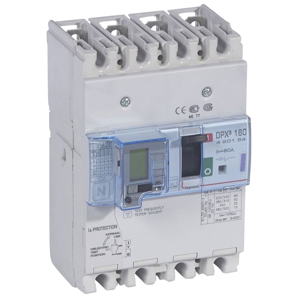 Legrand - Disjoncteur magnétothermique différentiel DPX3160 Icu 50kA 400V~ - 4P - 80A