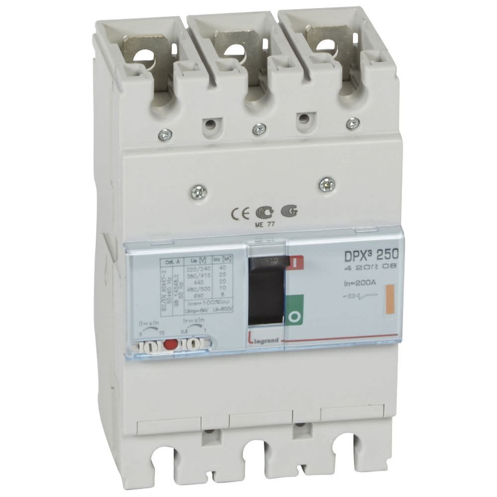 Legrand - Disjoncteur magnétothermique DPX3250 pouvoir de coupure 25kA 400V~ - 3P - 200A