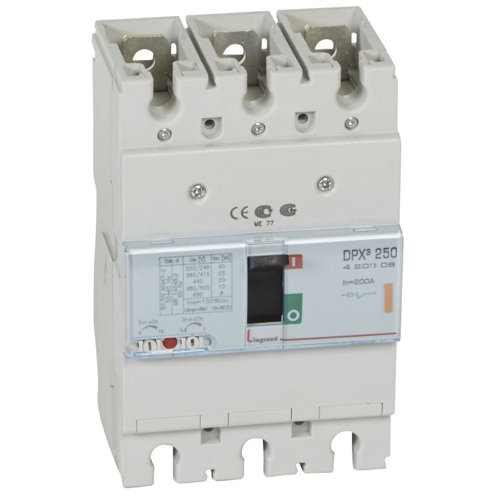 Legrand - Disjoncteur magnétothermique DPX3250 pouvoir de coupure 25kA 400V~ - 3P - 200A