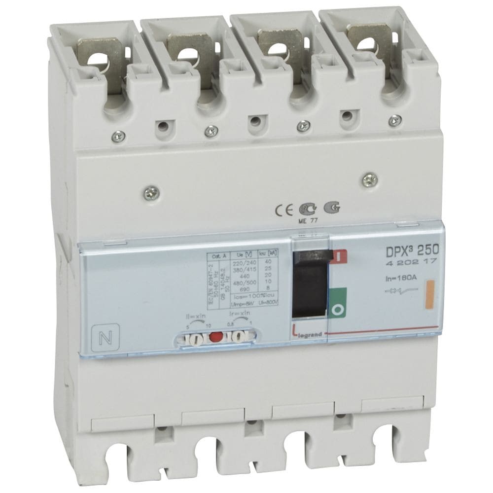 Legrand - Disjoncteur magnétothermique DPX3250 pouvoir de coupure 25kA 400V~ - 4P - 160A