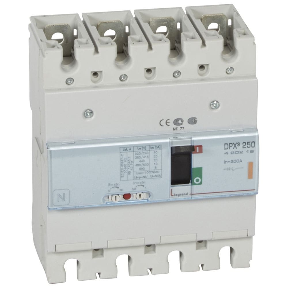 Legrand - Disjoncteur magnétothermique DPX3250 pouvoir de coupure 25kA 400V~ - 4P - 200A