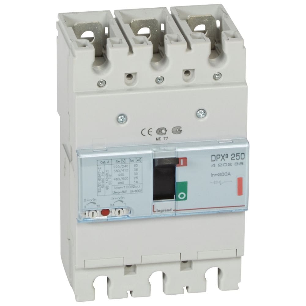 Legrand - Disjoncteur magnétothermique DPX3250 pouvoir de coupure 36kA 400V~ - 3P - 200A