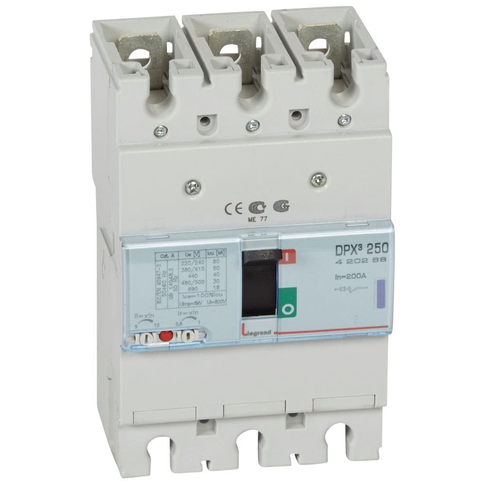 Legrand - Disjoncteur magnétothermique DPX3250 pouvoir de coupure 50kA 400V~ - 3P - 200A