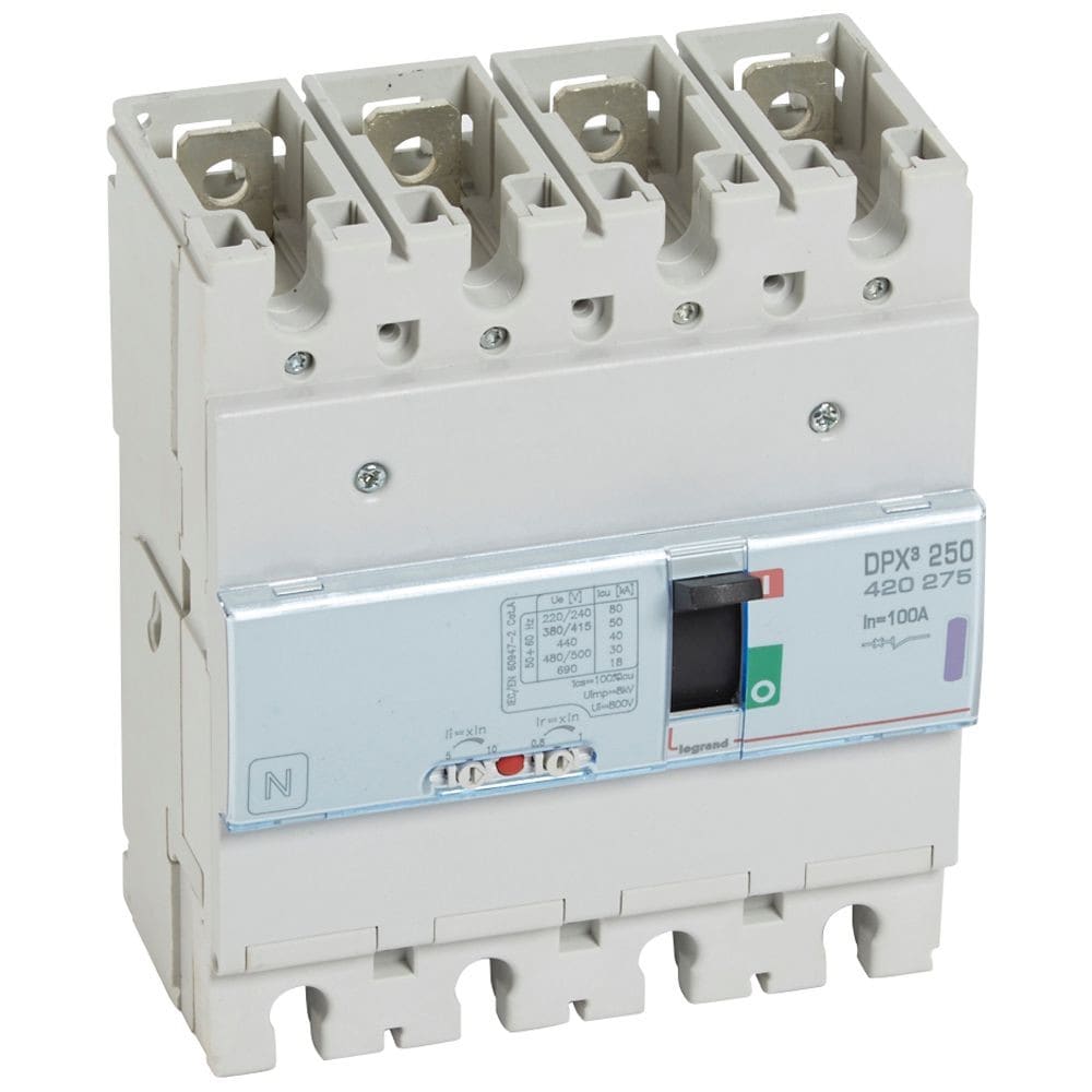 Legrand - Disjoncteur magnétothermique DPX3250 pouvoir de coupure 50kA 400V~ - 4P - 100A
