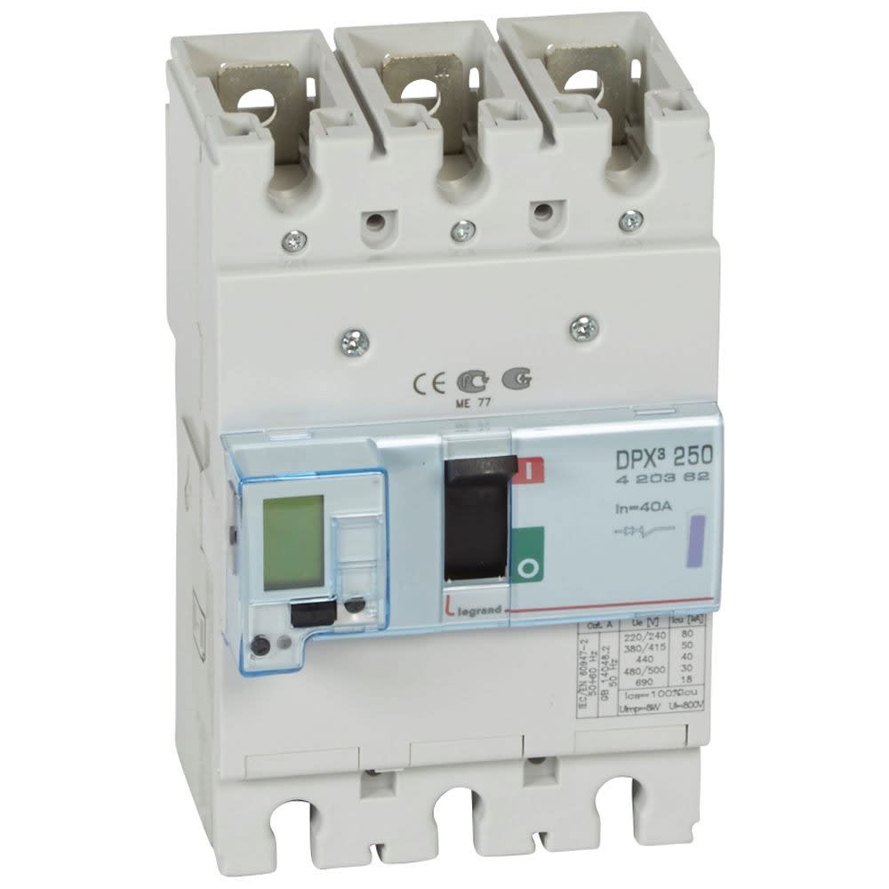 Legrand - Disjoncteur électronique DPX3250 pouvoir de coupure 50kA 400V~ - 3P - 40A