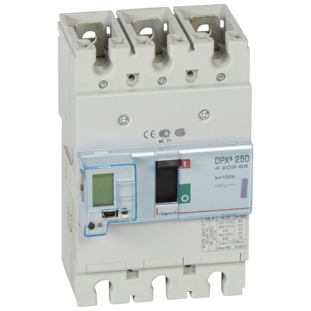 Legrand - Disjoncteur électronique DPX3250 pouvoir de coupure 50kA 400V~ - 3P - 100A