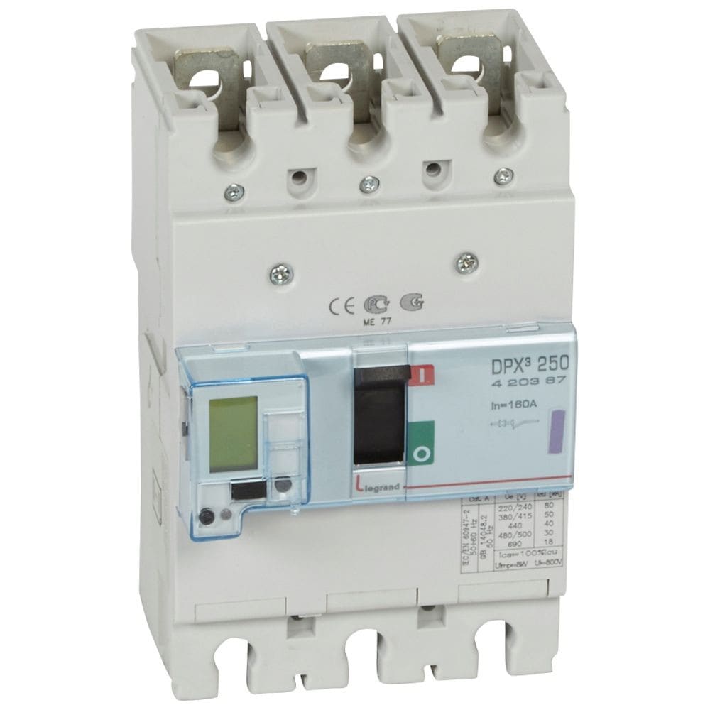 Legrand - Disjoncteur électronique DPX3250 pouvoir de coupure 50kA 400V~ - 3P - 160A
