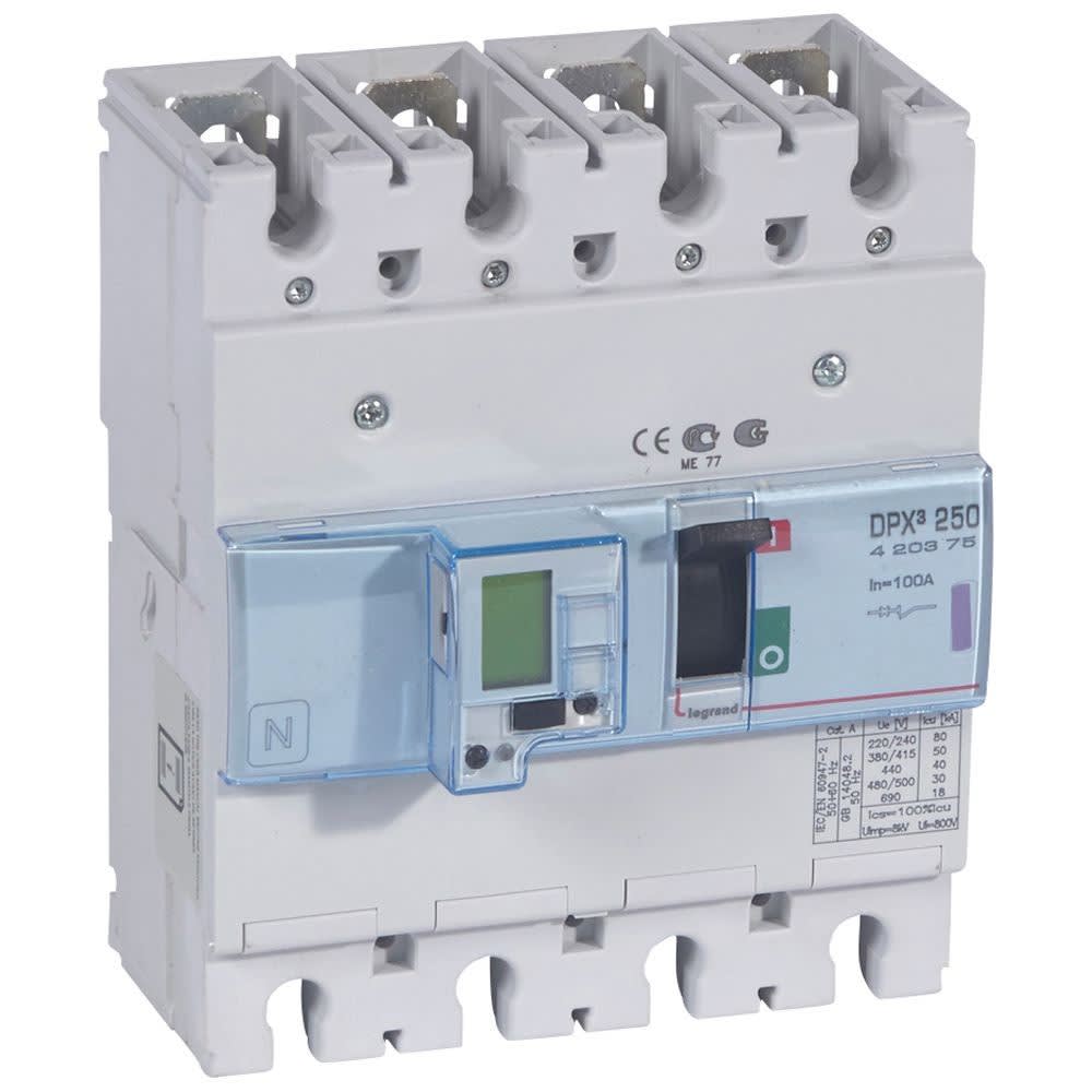 Legrand - Disjoncteur électronique DPX3250 pouvoir de coupure 50kA 400V~ - 4P - 100A