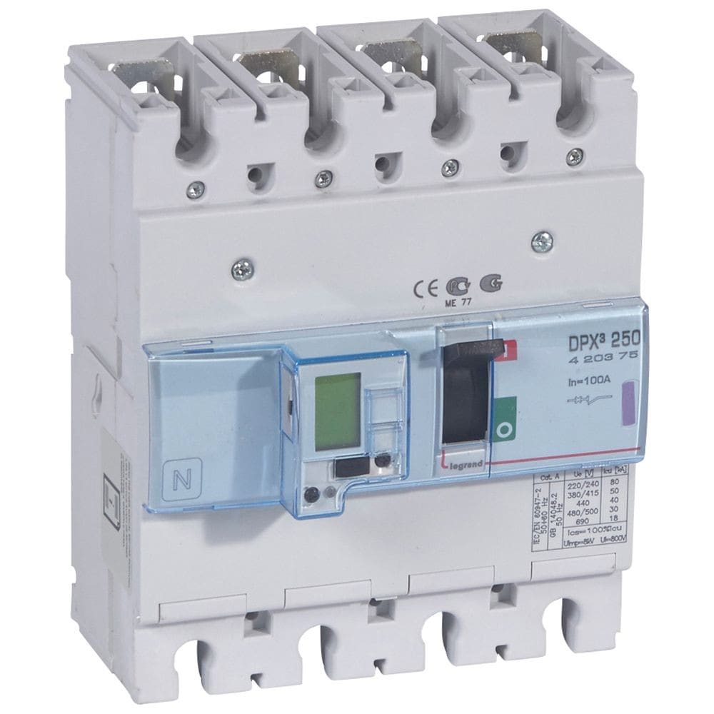 Legrand - Disjoncteur électronique DPX3250 pouvoir de coupure 50kA 400V~ - 4P - 100A