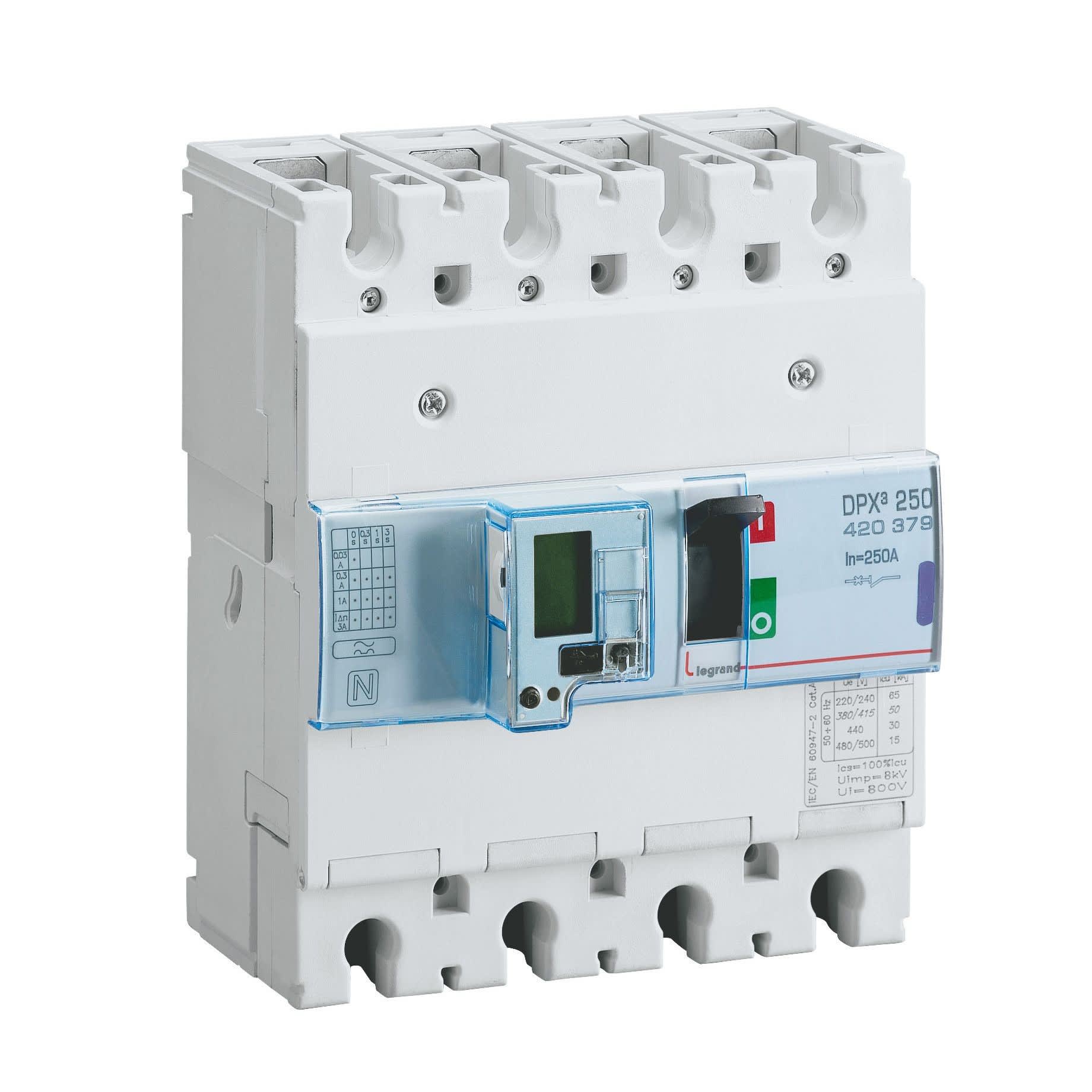 Legrand - Disjoncteur électronique DPX3250 pouvoir de coupure 50kA 400V~ - 4P - 250A