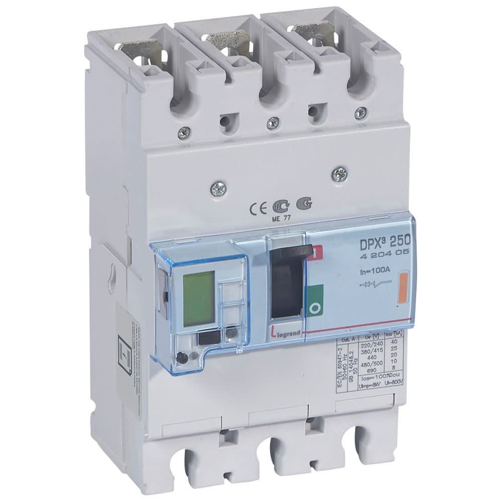 Legrand - Disjoncteur électronique avec unité de mesure DPX3250 Icu 25kA 400V~ - 3P - 100A